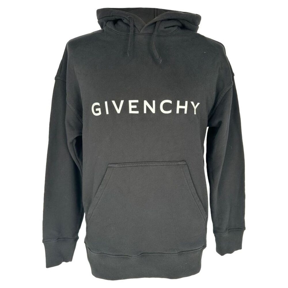 Givenchy Logo-Print Hoodie in Black Cotton